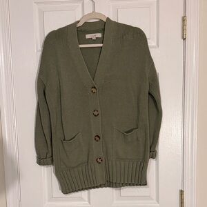 LOFT olive Green Cardigan Sweater